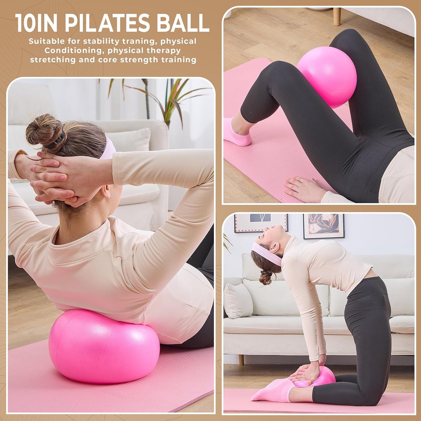 Pilates Kit for Women – 16PCS Home Pilates Workout Kit for Beginners, Pilates Ring Set with Ball, Resistance Bands & Accessories, Full Body Toning Equipment for Home Workouts