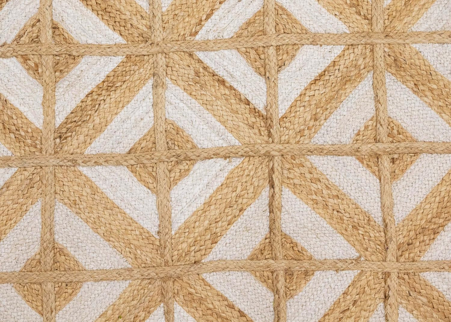 Kilim Area Rug 2x3 Flatweave Hand Braided Jute Offwhite Beige Design Handmade Boho Thick 0.27" Geometric Pattern Carpet Sisal Jute Rug Indoor Outdoor Use Rugs for Bedside, Kitchen, Yoga Mat - Colors C