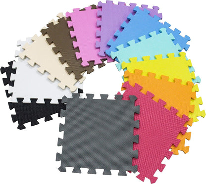 meiqicool Foam Play Mat Thick Soft EVA Interlocking Foam Floor Mats Children Yoga Exercise Multi Jigsaw Puzzle Blocking Board Kids Playmats Play Grey 18 Piece L