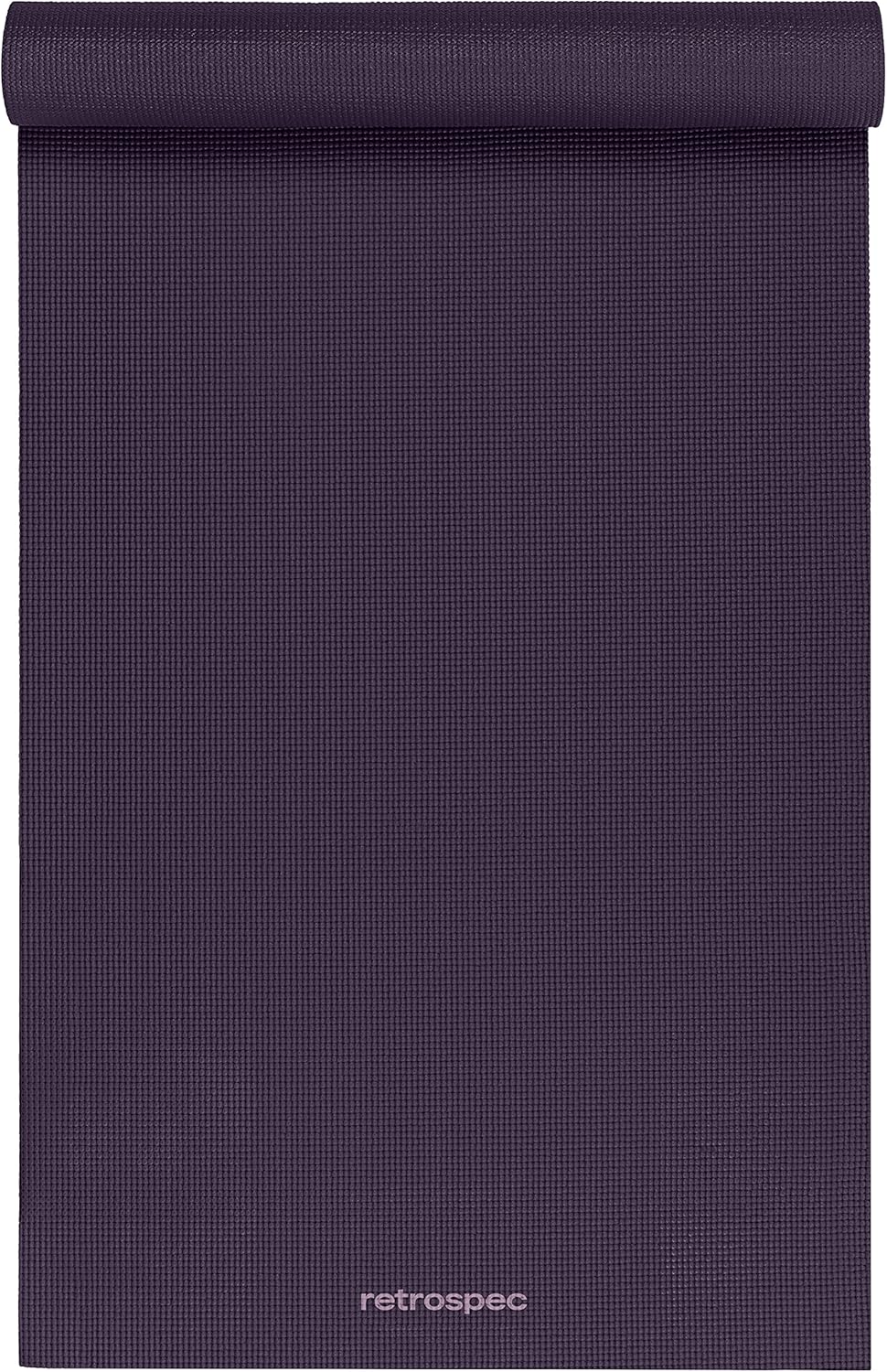Retrospec Pismo Yoga Mat w/Nylon Strap for Men & Women - Non Slip Exercise Mat for Yoga, Pilates, Stretching, Floor & Fitness Workouts, .5mm Thick, Easy to Clean