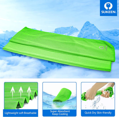 Sukeen [4 Pack Cooling Towel (40"x12"), Soft Breathable Chilly Microfiber Towel for Yoga,Sport,Running,Gym,Workout,Camping,Fitness,Workout & More Activities