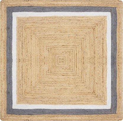 Premium Quality Jute Rug 2x3 Kilim Area Rug Hand Braided Jute Geometric Pattern Beige Hand Woven Boho Flatweave Carpet Indoor Outdoor Rugs for Kitchen Garden Yoga Mat - Colors B