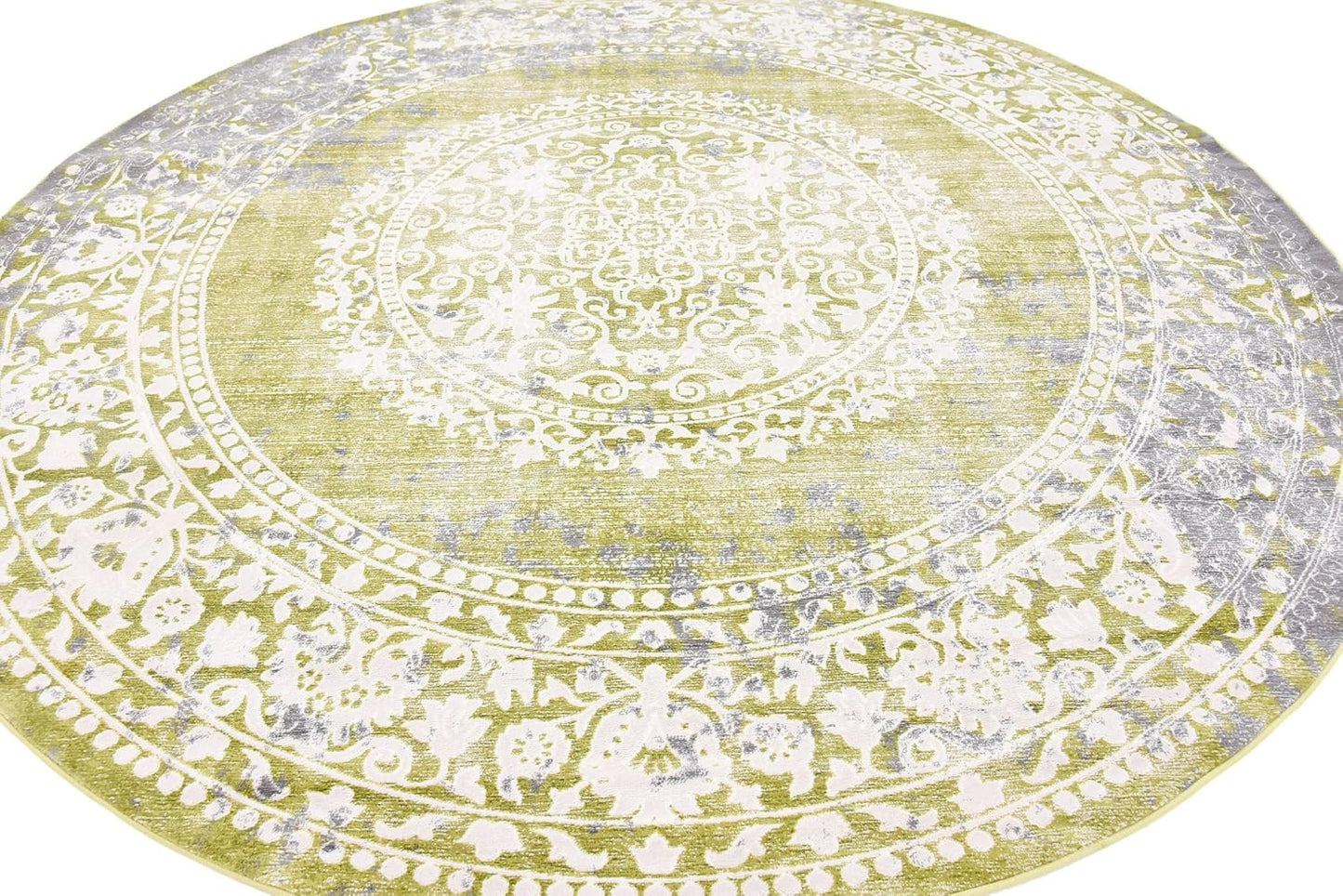 Unique Loom New Classical Collection Area Rug - Olwen (4'Round, Purple/ Gray)