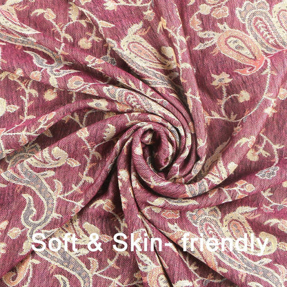 Ciormis Two Tone Silky Paisley Pashmina Shawl Scarf,Soft Women's Rave Jacquard Pashminas Wrap Scarves