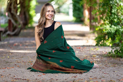 Exotic Vegan Meditation Shawl - Large Unisex Prayer Wrap, Oversize Scarf & Versatile Indian Style Blanket