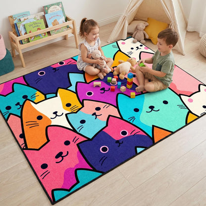 Black Girl Area Rug for Bedroom African American Rugs for Room Princess Carpet Kids Rugs for Bedroom African Girls Carpet for Living Room Teen Girls Yoga Mats, Pink, 4'×5'