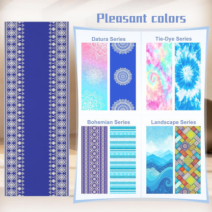 Yoga Towel,Absorbent Yoga Mat Towel for Hot Yoga Non Slip,Stylish Prints,Ideal for Workouts,Hot Yoga,Bikram,Pilates Equipment,72 x 27 in,Gradient Mandala