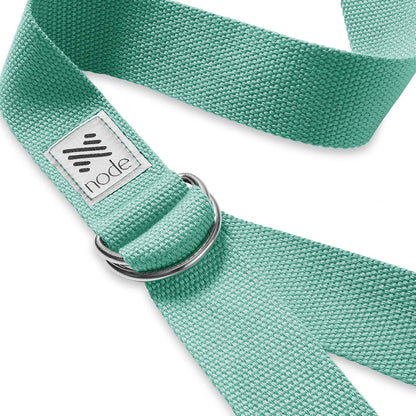 7-1/2' Yoga Strap for Stretching, Woven Cotton Blend Yoga Strap with Adjustable D-Ring Buckle for Exercise, Therapy and Fitness