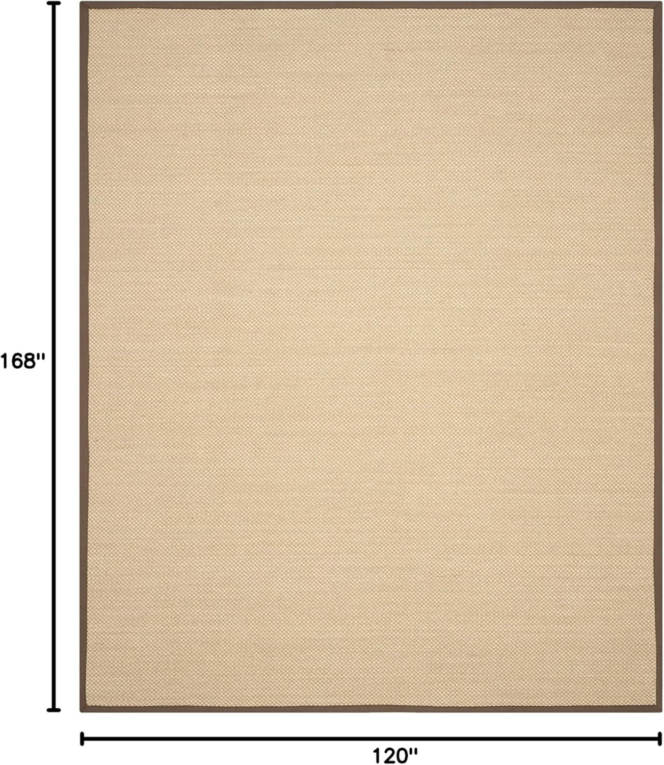 SAFAVIEH Area Rug 11x15 - Natural Fiber Collection - Large - Maize & Linen Color, Sisal, Woven Design with Border (NF141B) - Colors A