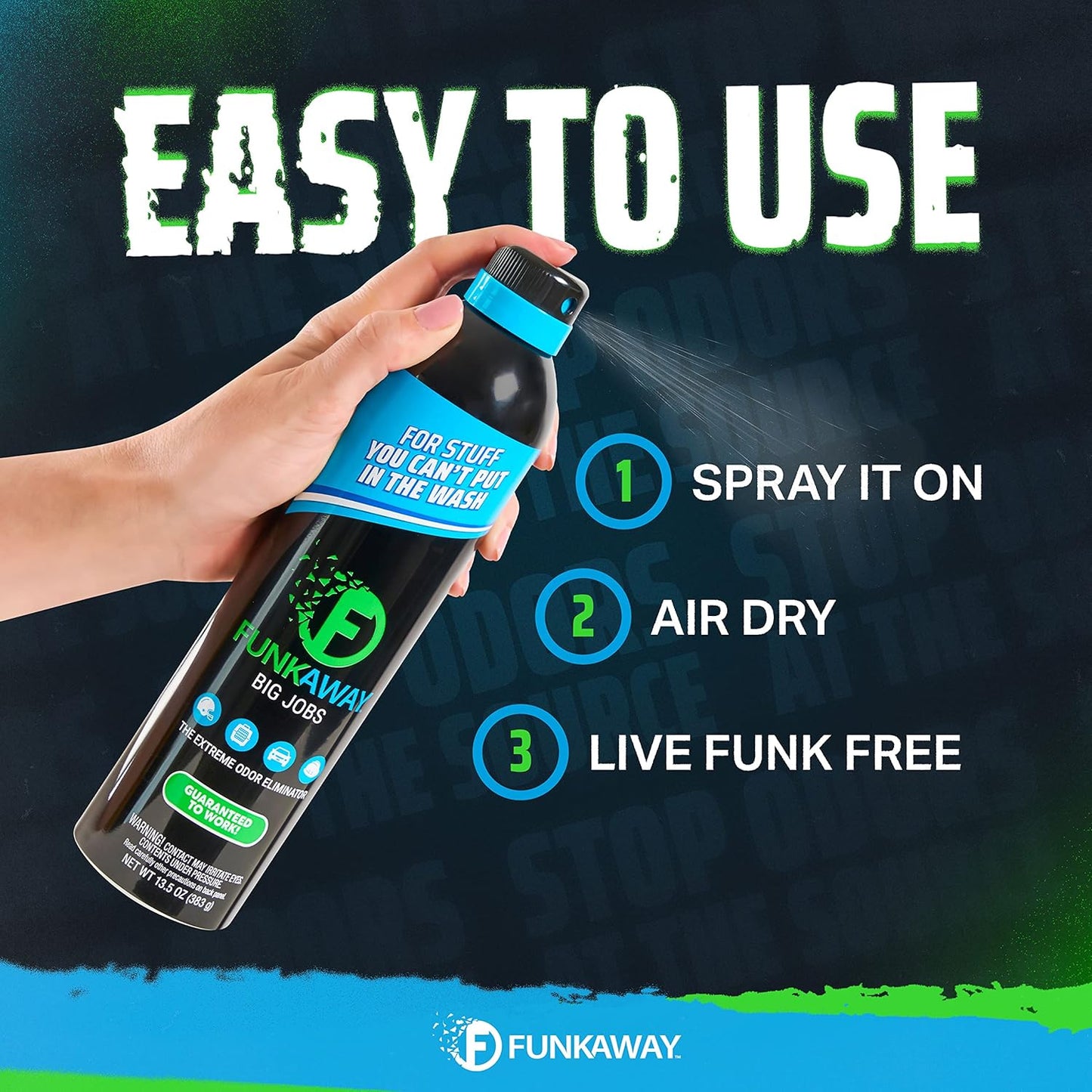 FunkAway Odor Eliminating Spray for Shoes, Skates, Work Boots & More, 8 oz., 4 Pack, Extreme Odor Eliminator, Perfect for Stinky Stuff You Can't Put in the Wash