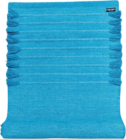 Indian Handmade100 % Organic Anti Skid Multi Colour Cotton Yoga Mat - Eco-Friendly Hand-Woven Rug - Non-Slip & Thick (24”x72”x5mm) for Hot yoga & Everyday Fitness at Home - Comfortable & Foldable Extra-Long Mat