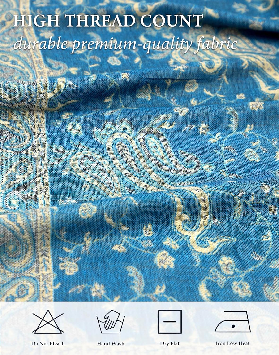 Achillea Reversible Paisley Pashmina Rave Scarf – Exotic Indian Shawls and Wraps for Evening Dresses, Festivals, All Seasons - Colors A