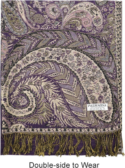 vimate Silky Paisley Pashmina Shawl Scarf-Women's Soft Double-side Jacquard Pashminas Wrap for Evening Dress Travel Shawl
