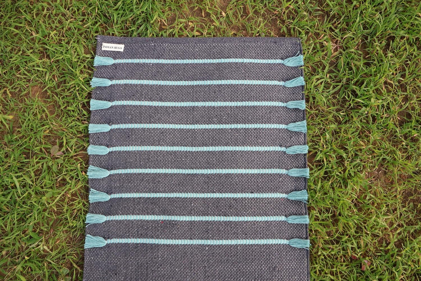 Cotton Organic Yoga Mat - Eco-Friendly Hand-Woven Rug - Handloom Foldable Yoga Mat for Everyday Fitness Maditation Rug - (24”x72”)