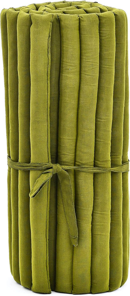Leewadee - Kapok Roll Mat – Handcrafted Folding Sleep & Relaxation Mattress from Thailand, Ideal as Guest Bed, Camping Mat, Yoga Mat or Traditional Futon, 75 x 39 inches, Anthracite