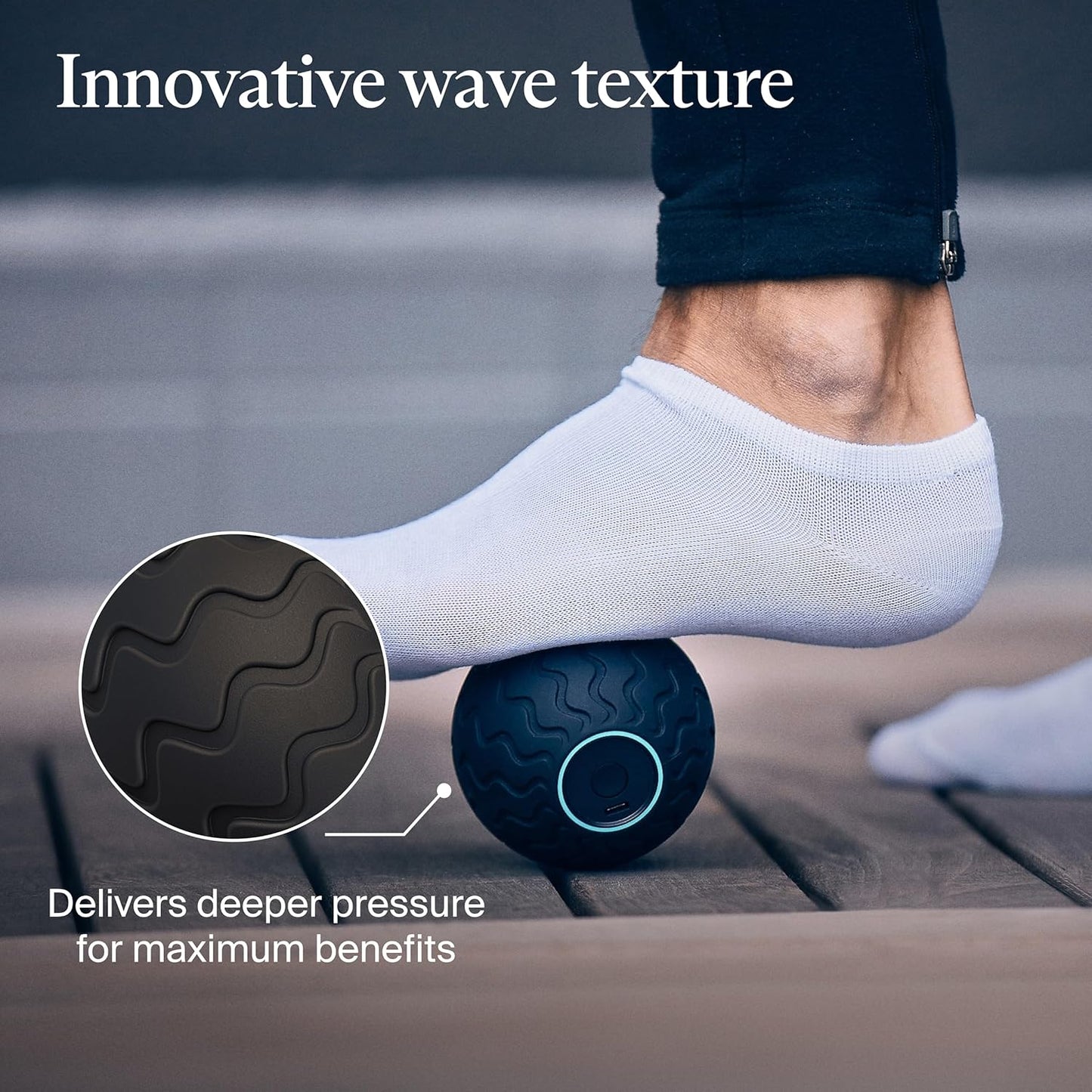TheraGun Therabody WaveRoller - High Density Foam Roller for Body and Large Muscles. Bluetooth Enabled with 5 Customizable Vibration Frequencies in Therabody App