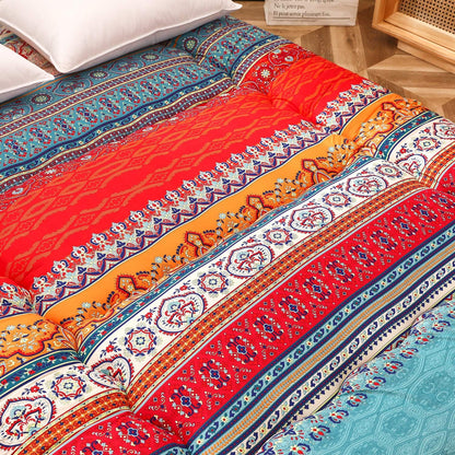 MAXYOYO Bohemian Retro Mattress Boho Floral Japanese Futon Mattress Tatami Floor Mat Foldable Portable Camping, Sleeping Pad, Lounger Couch Bed Full Size