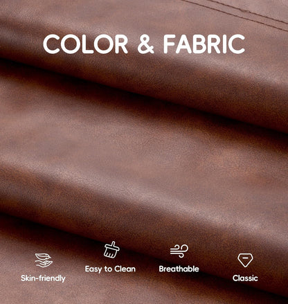 Hobestluk Giant Bean Bag Chair Lazy Floor Sofa, Memory Foam Fireside Sofa for Adults, Big Beanbag Faux Leather Armless Chair for Living Room Bedroom Dorm Office (Brown, Single)