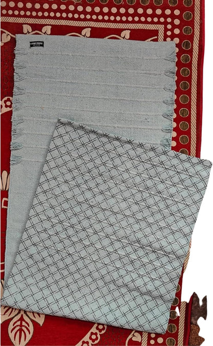 Indian Handmade100 % Organic Anti Skid Multi Colour Cotton Yoga Mat - Eco-Friendly Hand-Woven Rug - Non-Slip & Thick (24”x72”x5mm) for Hot yoga & Everyday Fitness at Home - Comfortable & Foldable Extra-Long Mat