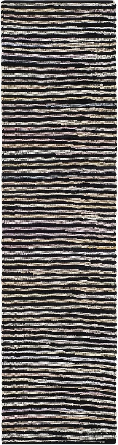 SAFAVIEH Area Rug 3x5 - Rag Rug Collection - Blue & Multi, Handmade Cotton, Boho Stripe Pattern, Ideal for Entryway, Living Room, Bedroom, Dining Space (RAR130B)