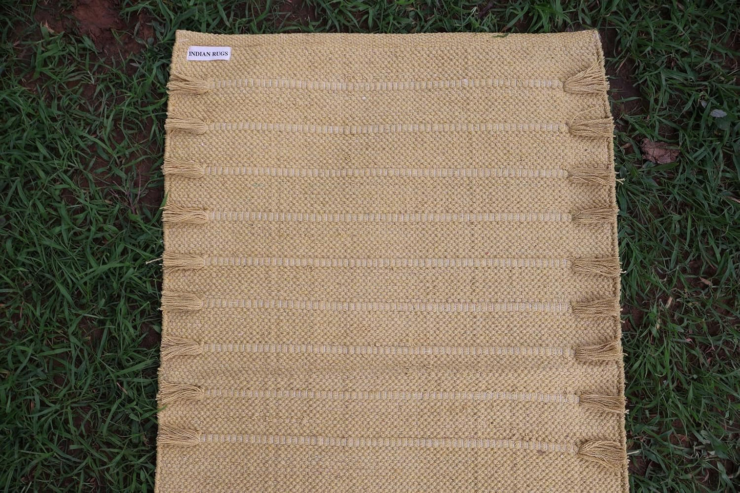 EcoComfort Cotton Yoga Mat - Hand-Woven, Extra-Thick for Ultimate Home Fitness - Durable & Stylish Yoga Rug (24”x72”x5mm)
