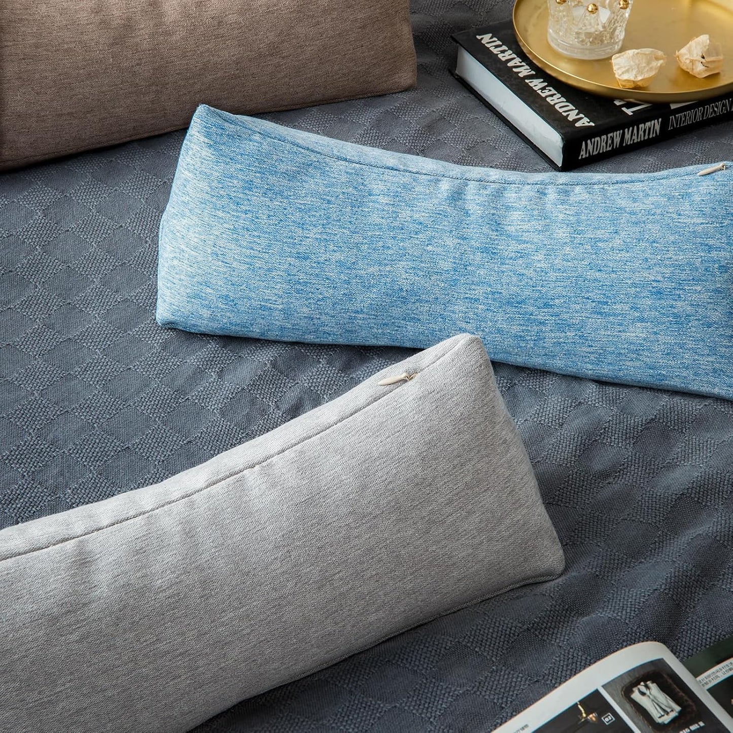Buckwheat Neck Support Pillow Cervical Neck Cylinder Bolster Pillow,Buckwheat Hulls Adjustable Roll Pillow,Neck Pain Relief for Back and Side Sleepers Round Pillows for Lunch Break Orange, 6*15 inch