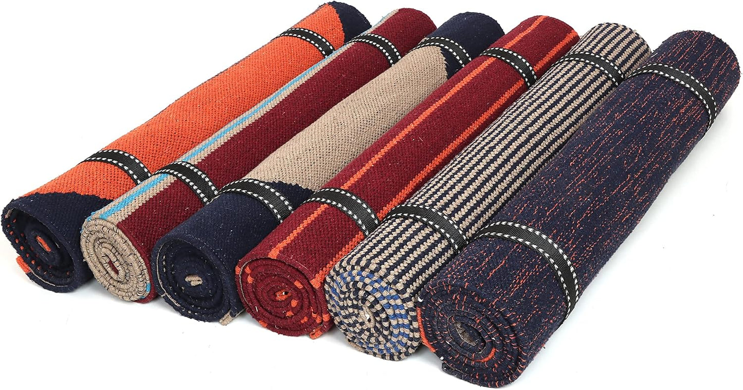 KD Yoga Rug Mat Convert Plastic Yoga Mat to Eco Friendly 100% Cotton Gripping with Corner Pocket