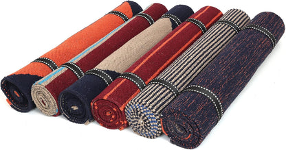 KD Yoga Rug Mat Convert Plastic Yoga Mat to Eco Friendly 100% Cotton Gripping with Corner Pocket
