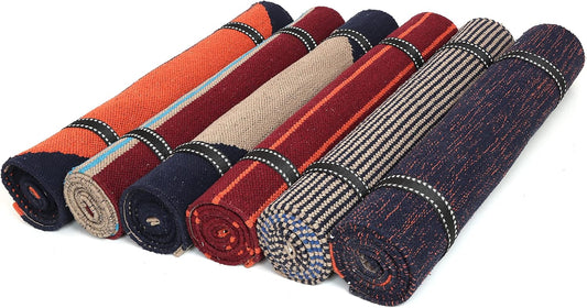 KD Yoga Rug Mat Convert Plastic Yoga Mat to Eco Friendly 100% Cotton Gripping with Corner Pocket