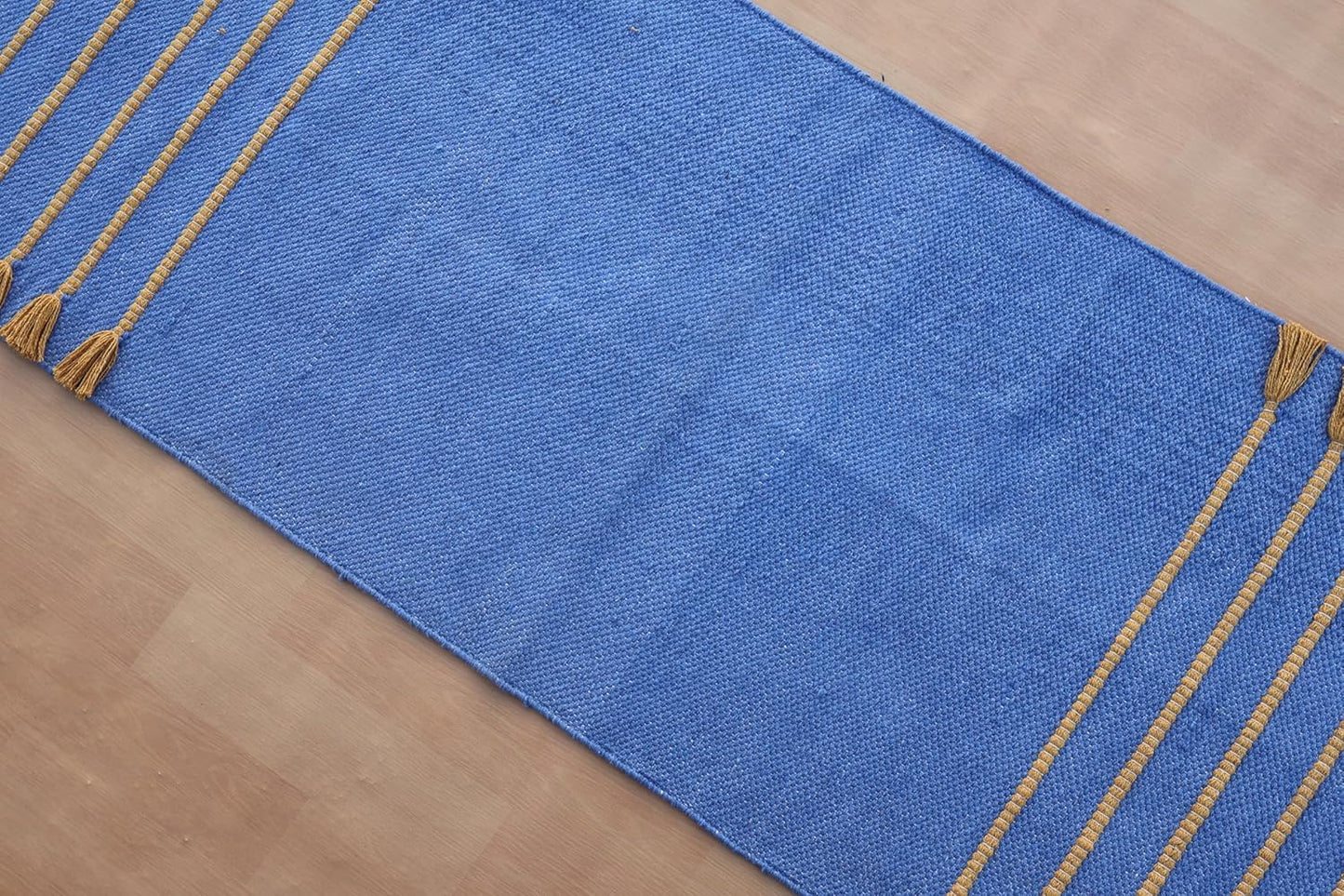 Jaipur Art & Rugs Cotton Yoga Rug - Eco-Friendly Hand-Woven Thick Mat (24”x72”x5mm) for Everyday Fitness at Home - Comfortable & Extra-Long - Colors B