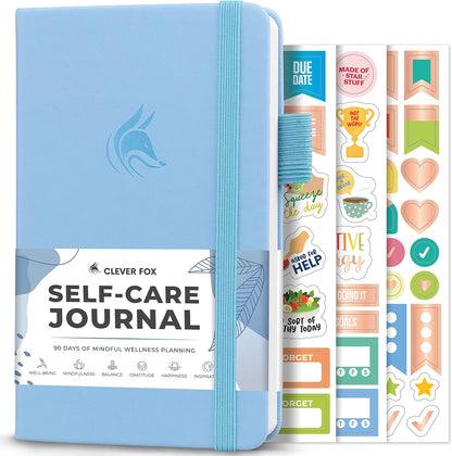 Clever Fox Self-Care Journal – Daily Reflection Notebook – Mental Health & Personal Development Planner, Meditation & Mood Log, A5 (Turquoise)