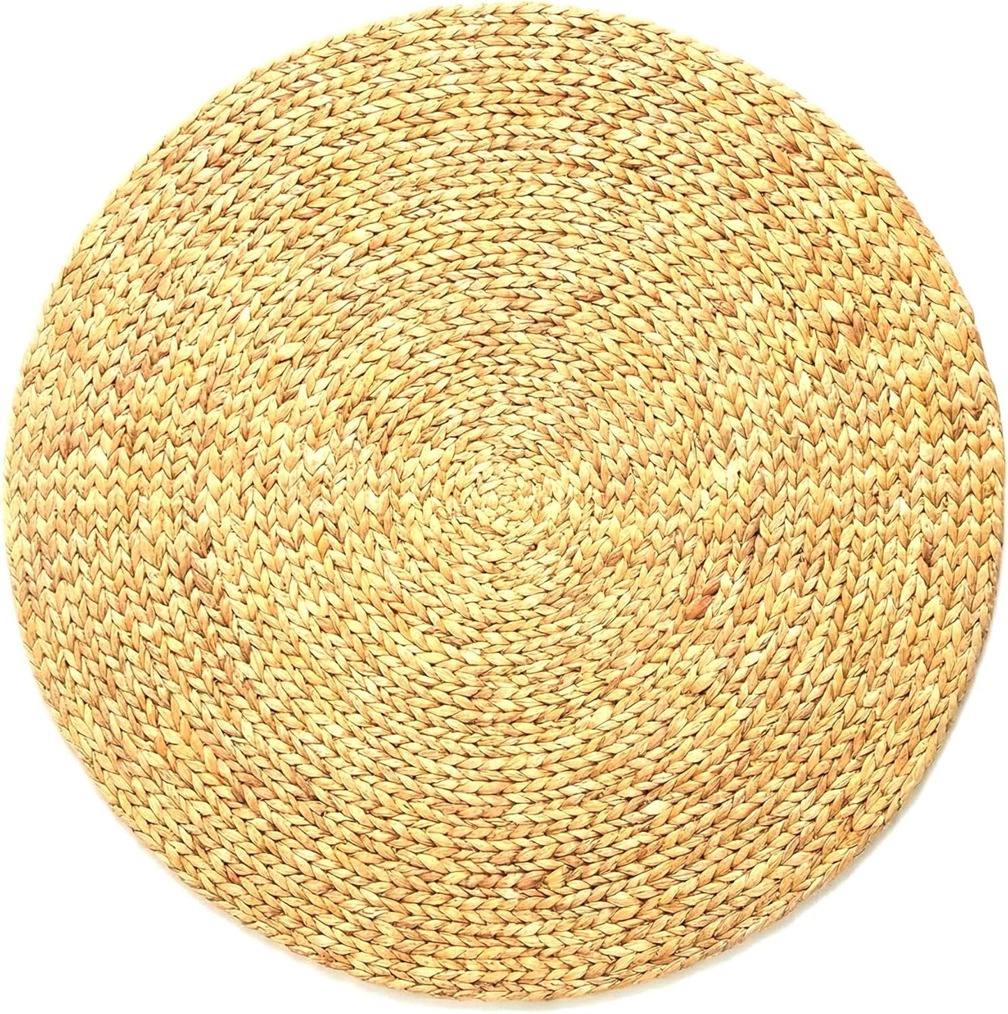 Water Hyacinth Meditation Mat | Non-Slip Exercise & Fitness Mat for Meditation | Natural Rug, Straw Floor Mat for Living Room, Bedroom and More