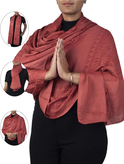 Yoga Scarf Meditation Shawl Large Wrap Hindu Prayer Stole OM print