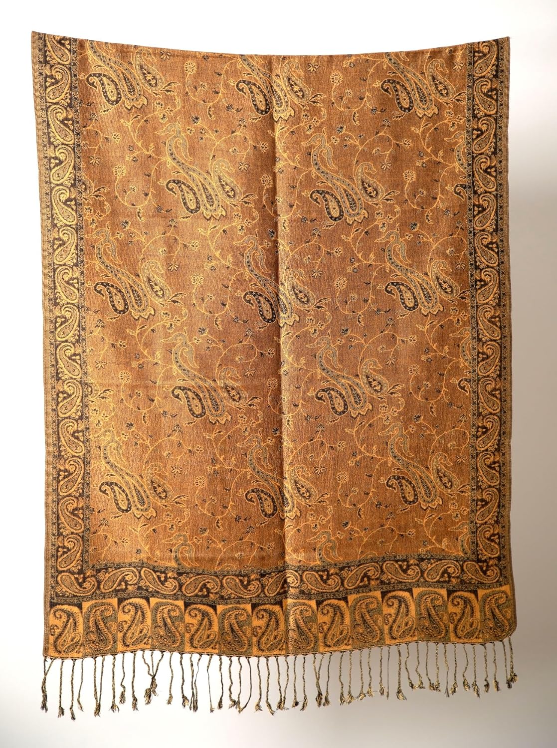 Achillea Reversible Paisley Pashmina Rave Scarf – Exotic Indian Shawls and Wraps for Evening Dresses, Festivals, All Seasons - Colors A
