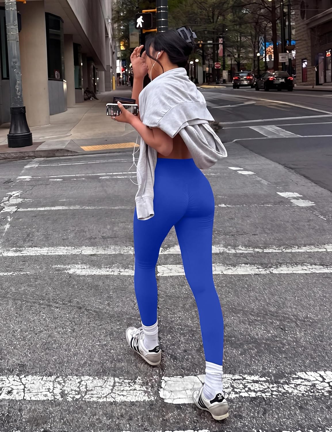 YZMJAFU Yoga Leggings for Women, Women's Butt Lifting Workout Leggings, Tummy Control Ruched Athletic Pants