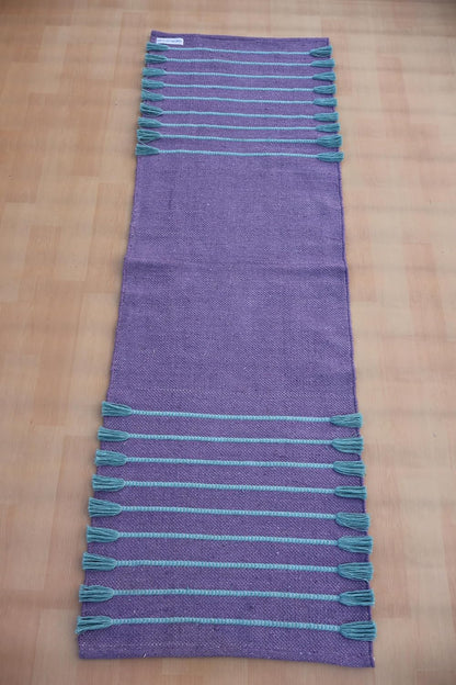 Jaipur Art & Rugs Cotton Yoga Rug - Eco-Friendly Hand-Woven Thick Mat (24”x72”x5mm) for Everyday Fitness at Home - Comfortable & Extra-Long - Colors A