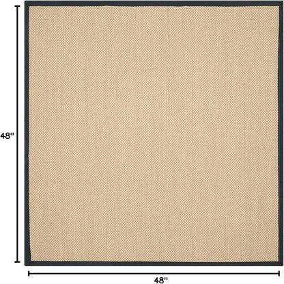 SAFAVIEH Area Rug 11x15 - Natural Fiber Collection - Large - Maize & Linen Color, Sisal, Woven Design with Border (NF141B) - Colors B