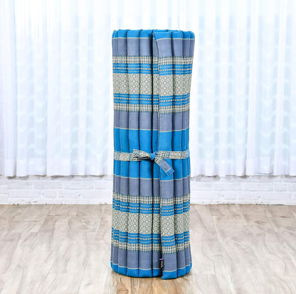 Leewadee - Kapok Roll Mat – Handcrafted Folding Sleep & Relaxation Mattress from Thailand, Ideal as Guest Bed, Camping Mat, Yoga Mat or Traditional Futon, 75 x 39 inches, Anthracite