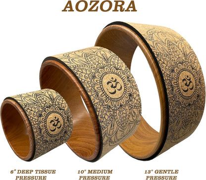 Aozora Yoga Wheel 13" with Most Detailed Book Step by Step Guide on How to Do 30+ Poses,! Perfect for Stretching and Improving Backbends