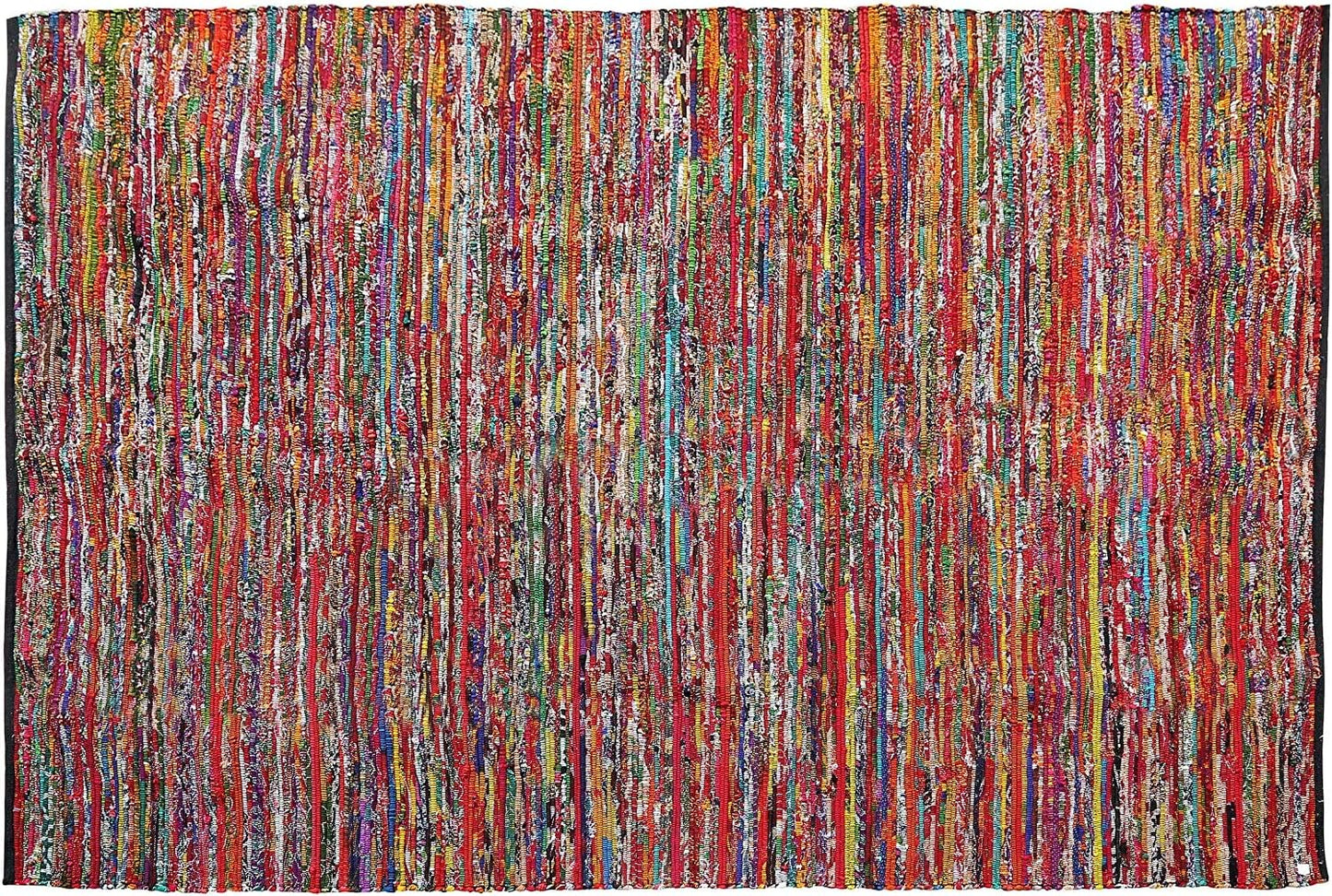 Ramanta Home 100% Cotton Chindi Hosiery Rug 24x36 Inch - Dark Multi, Farmhouse Reversible Soft Bohemeian Rugs Ideal for Entryways, Kitchen, Bedroom | Durable Lightweight Handmade Accent Doormat