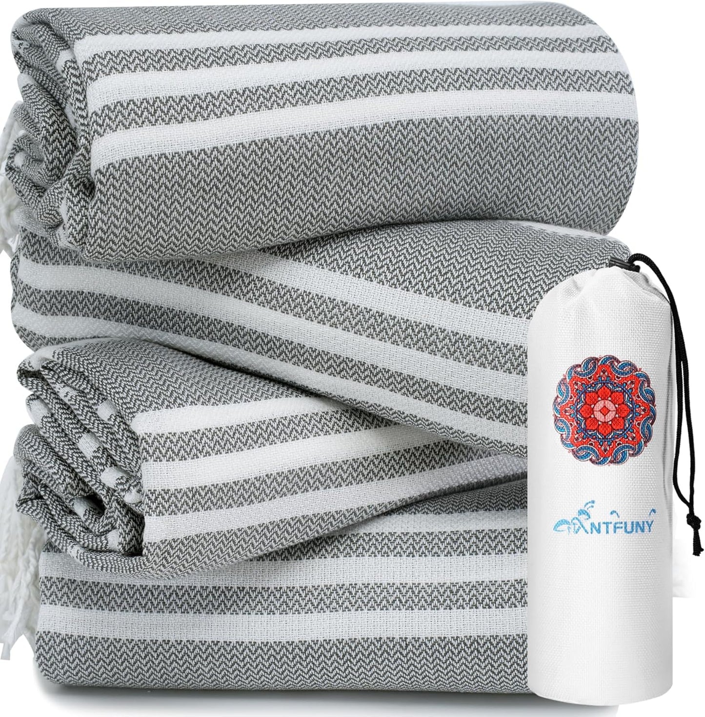 Antfuny Turkish Beach Towels Vacation Essentials Quick Dry Sand Free Oversized Bath Pool Swim Towel Extra Large XL Blanket Adult Travel Cruise Accessories Must Haves Clearance Stuff Necessities - Colors C