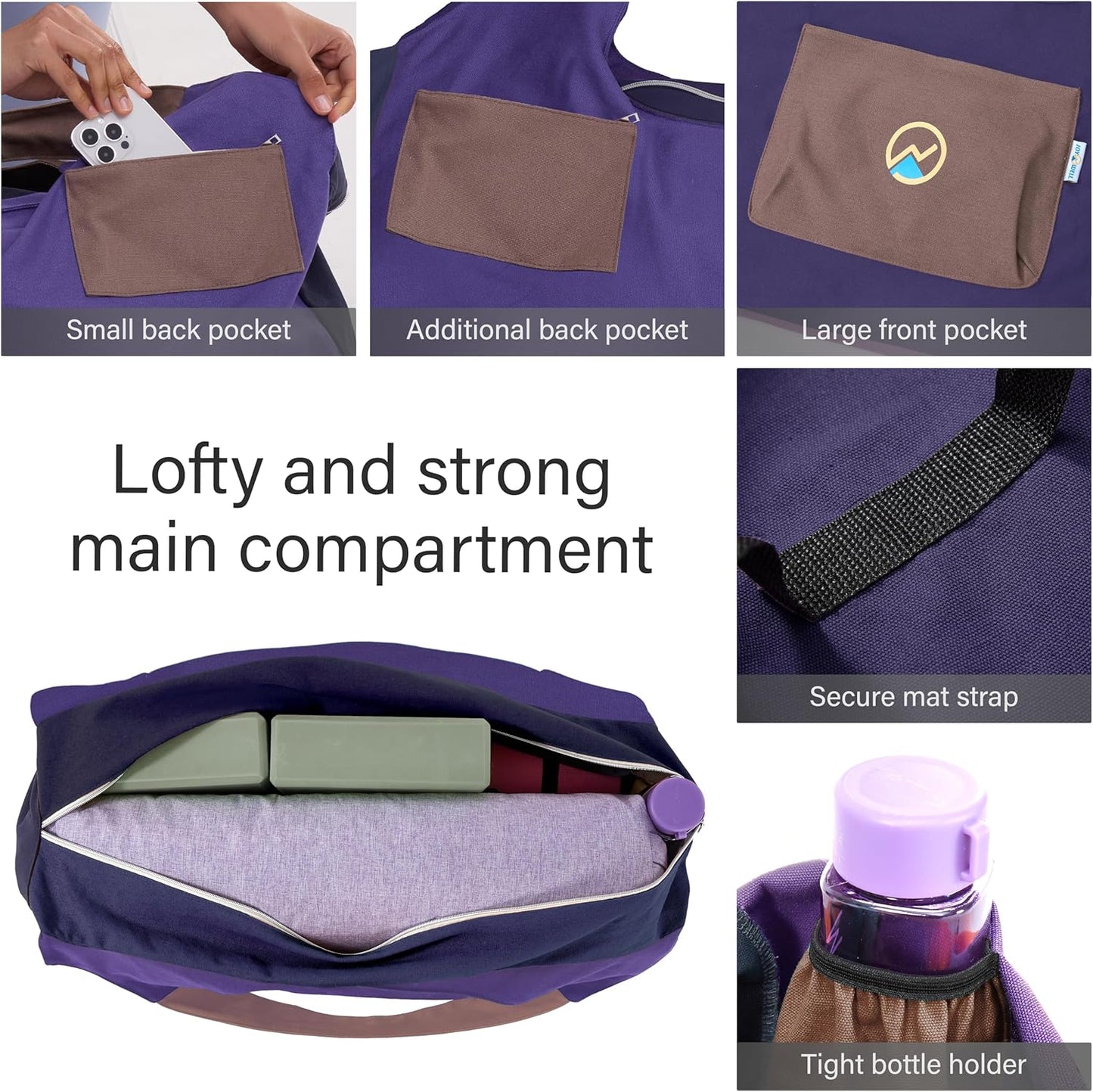 JoYnWell Yoga Bags and Carriers Fits All Your Stuff, Extra Large Yoga Mat Bag Full Zip Yoga Mat Bag with 3 Zipper pockets