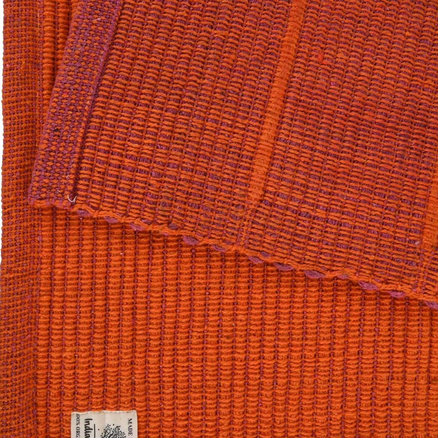 100% Organic Anti-Skid Cotton Yoga or Meditation Mat: Hand-Woven, and Extra-Long(28'’ x 74'’) for Ultimate Comfort and Stability with Cotton Carry bag