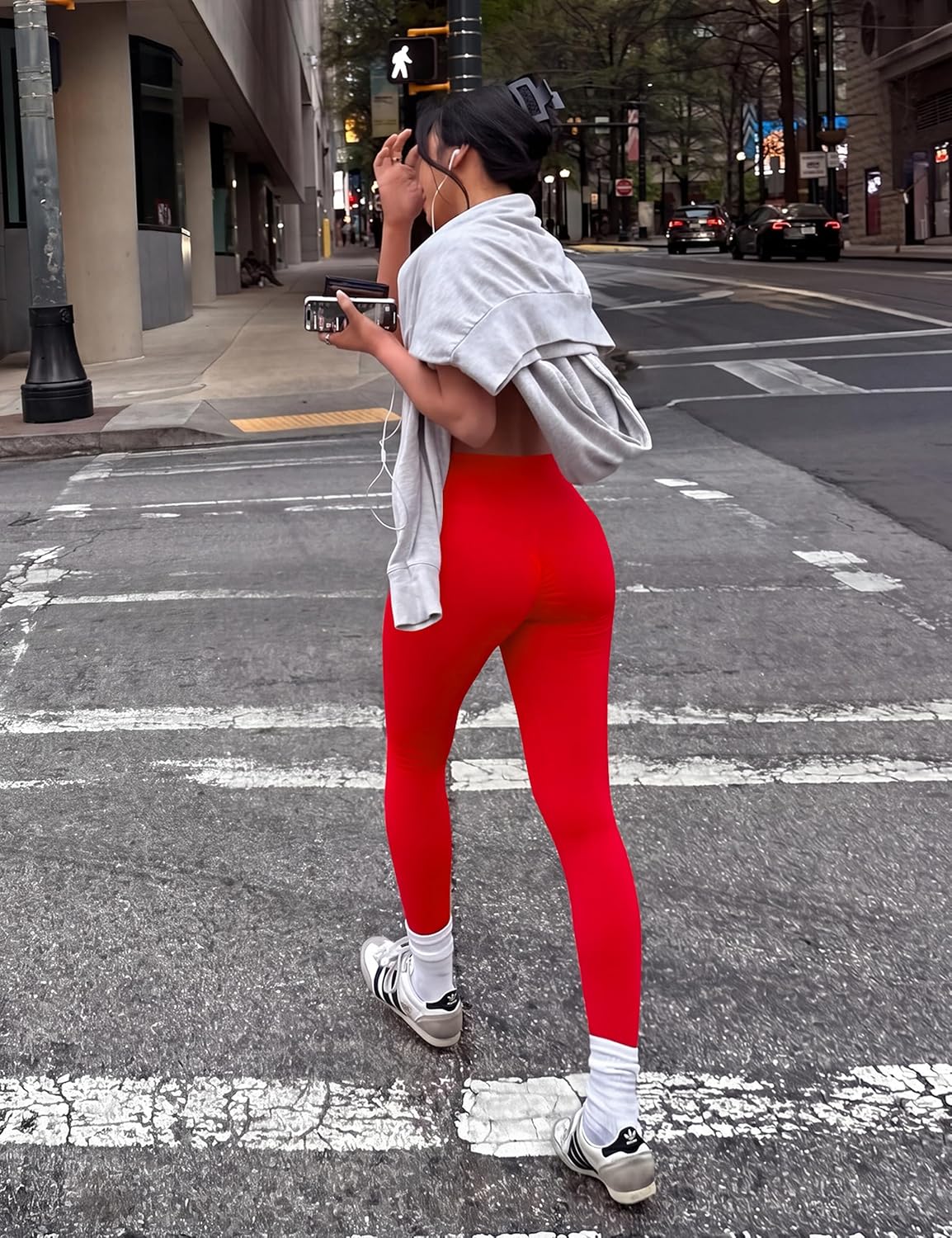 YZMJAFU Yoga Leggings for Women, Women's Butt Lifting Workout Leggings, Tummy Control Ruched Athletic Pants