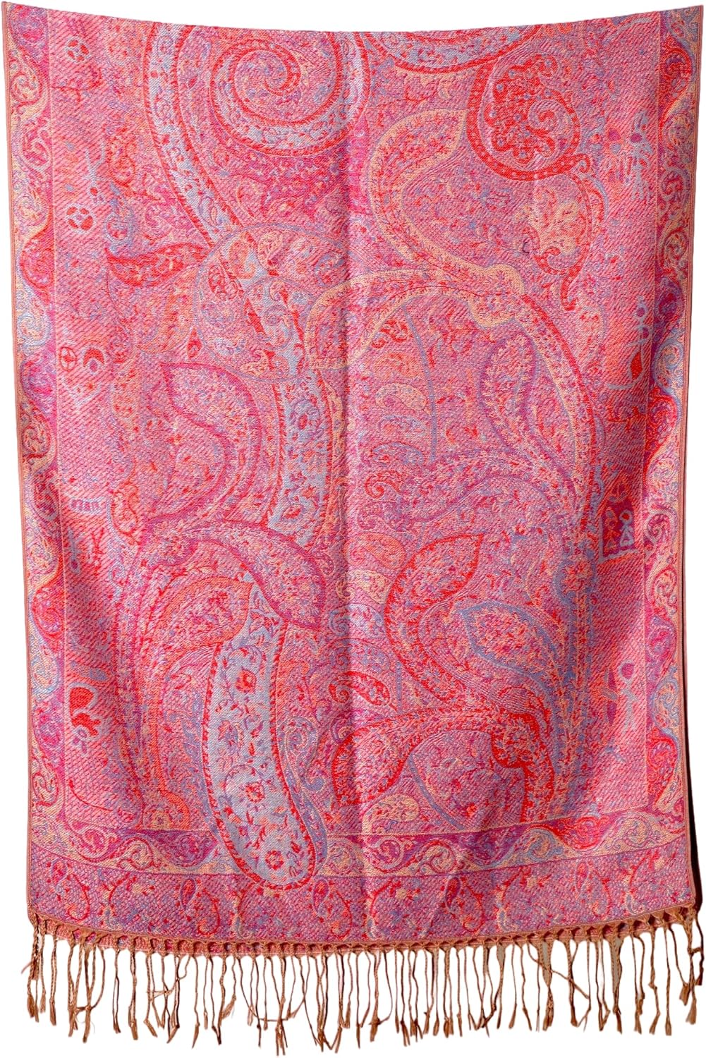 Achillea Reversible Paisley Pashmina Rave Scarf – Exotic Indian Shawls and Wraps for Evening Dresses, Festivals, All Seasons - Colors B