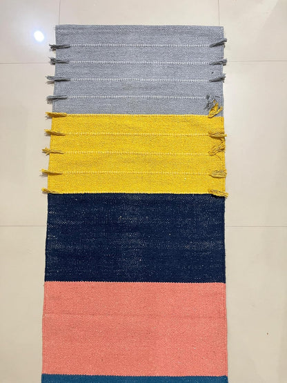 Payal Rugs Cotton Yoga Mat - Eco-Friendly Hand-Woven Rug - Non Slip & Thick (24”x72”x5mm) for Yoga Everyday Fitness at Home - Comfortable Extra-Long