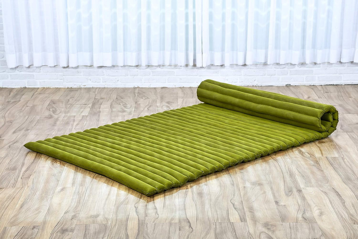 Leewadee - Kapok Roll Mat – Handcrafted Folding Sleep & Relaxation Mattress from Thailand, Ideal as Guest Bed, Camping Mat, Yoga Mat or Traditional Futon, 75 x 39 inches, Anthracite