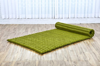 Leewadee - Kapok Roll Mat – Handcrafted Folding Sleep & Relaxation Mattress from Thailand, Ideal as Guest Bed, Camping Mat, Yoga Mat or Traditional Futon, 75 x 39 inches, Anthracite