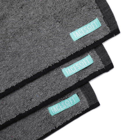 Facesoft Yoga Towel - Infused with Activated Charcoal to Detoxify and Sweat - Made with Eco-Friendly Aqua-Cotton Yarn - Biodegradable and Sustainable - All Ages