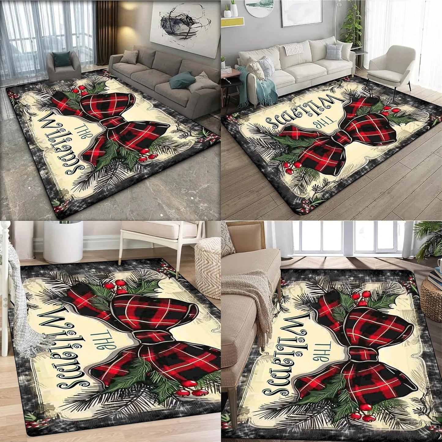 Personalized Family Name Initials Monogram Pink Rug, Shining Butterfly Printed Carpets for Girls Kids Butterfly Theme Living Room Indoor Bedroom Decor 5'×7' Soft Polyester Yoga Mat